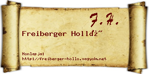 Freiberger Holló névjegykártya